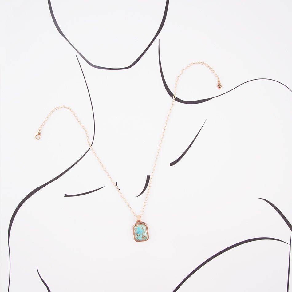 Credence Genuine Turquoise Pendant Necklace