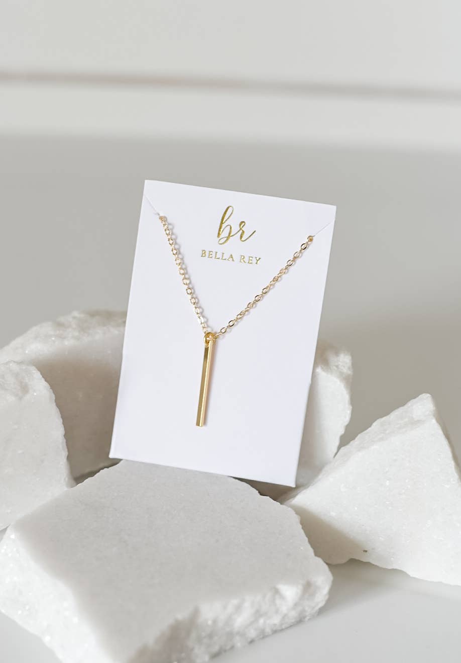 Arlee dainty bar charm necklace 18k gold plated
