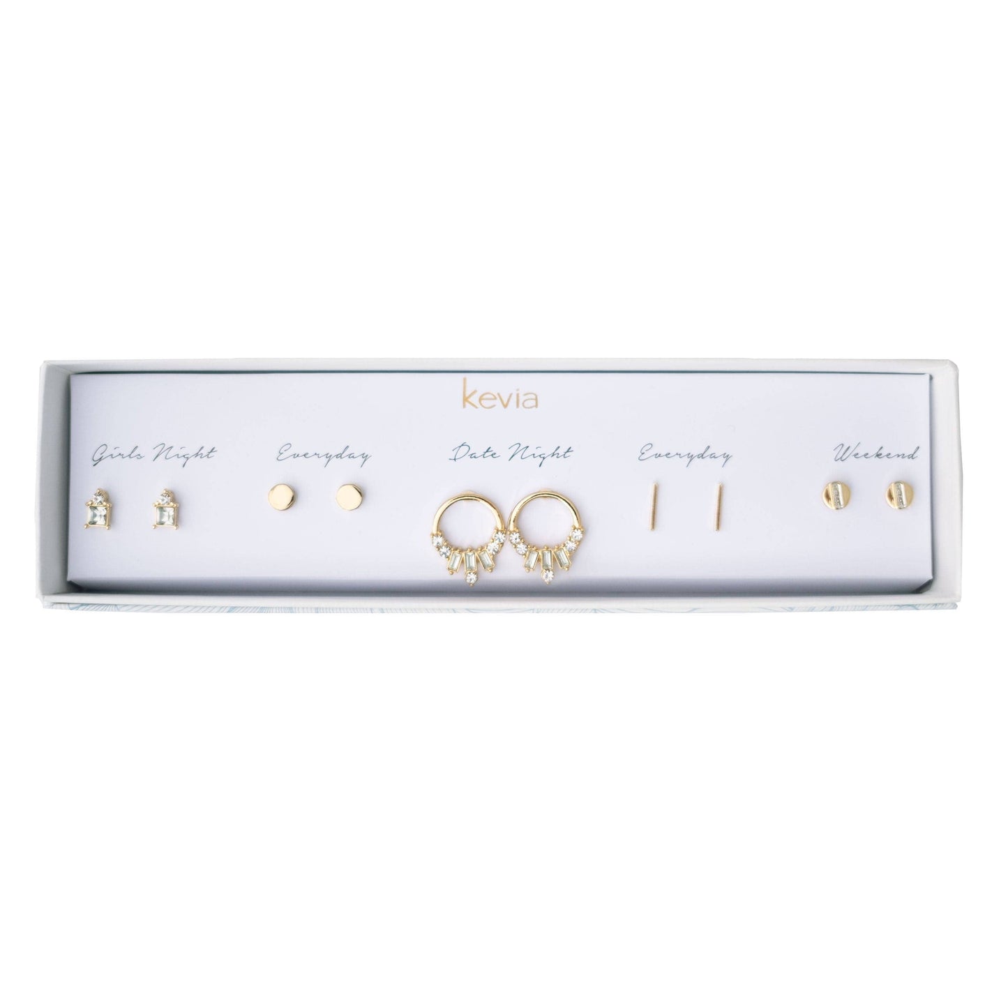 Statement Gold and Crystal Post Earring Set
