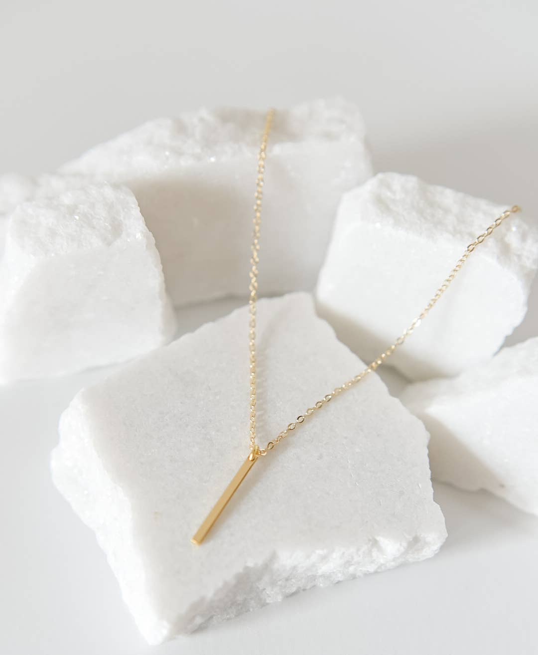 Arlee dainty bar charm necklace 18k gold plated