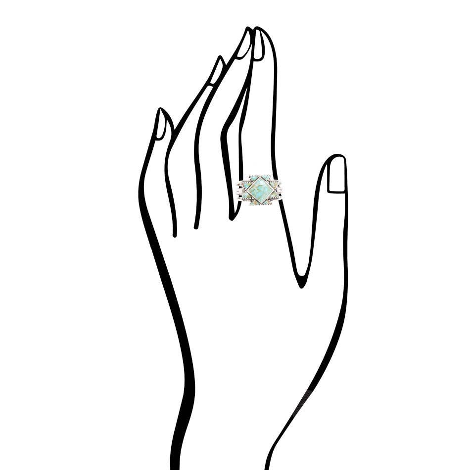 Sharp Turquoise and Sterling Silver Ring