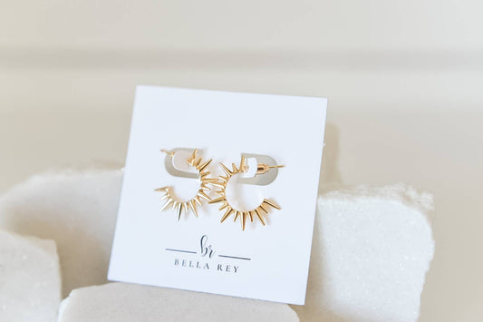 Mikel 18k gold stud earrings-non tarnish-hypoallergenic