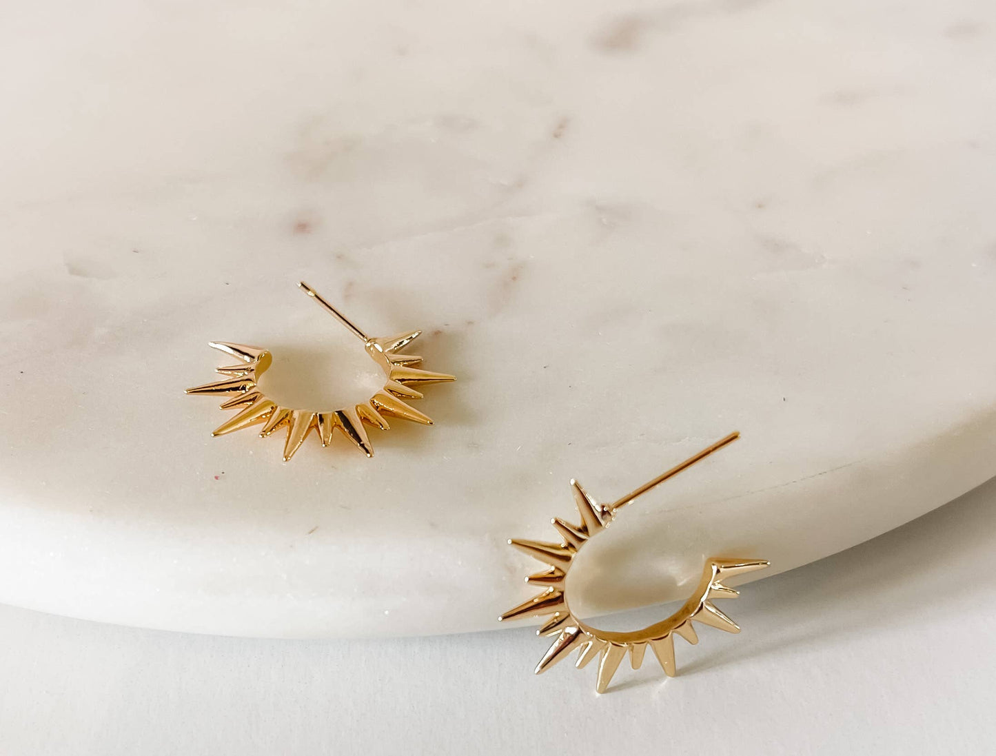 Mikel 18k gold stud earrings-non tarnish-hypoallergenic